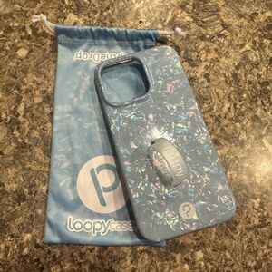 Loopy Case Blue Glitter Phone Case with Protective Bumper
